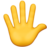 raised hand with fingers splayed